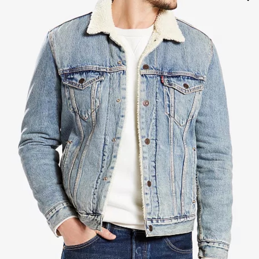Men's Regular Fit Sherpa Denim Trucker Jacket